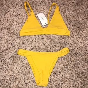 Yellow Triangle Bikini